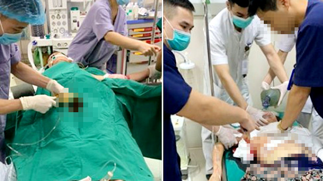 Nạn nhân đang được cấp cứu tại bệnh viện.