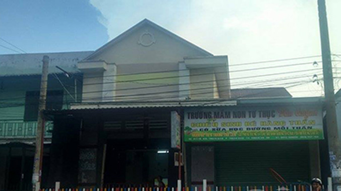 Trường mầm non nơi xảy ra vụ việc.