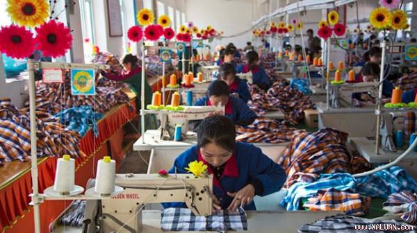  Một xí nghiệp may mặc ở Triều Tiên
