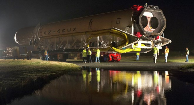 Tên lửa Antares của Mỹ bị nổ tung chỉ sau 6 phút rời bệ phóng hồi năm ngoái.