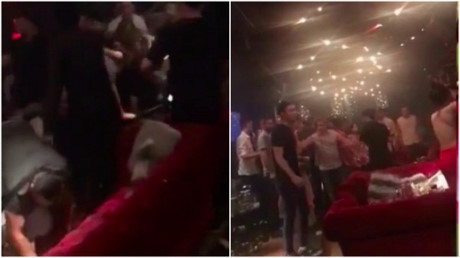 Cảnh đạo diễn phim Kong bị hành hung tại quán bar tối 9/9. Ảnh cắt từ clip.