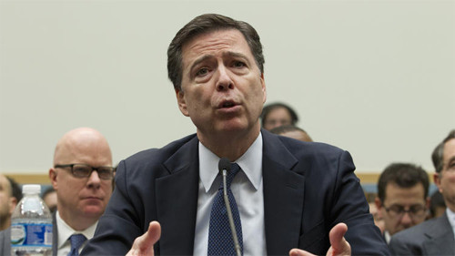 James Comey, Giám đốc FBI, trong phiên điều trần ngày 1/3. Ảnh: AP.