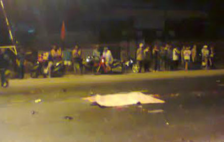 Hiện trường vụ tai nạn.