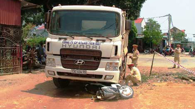 Hiện trường vụ tai nạn.