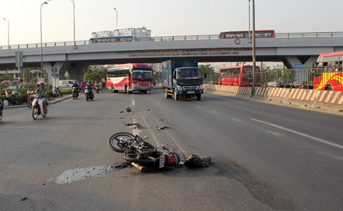 Hiện trường vụ tai nạn.