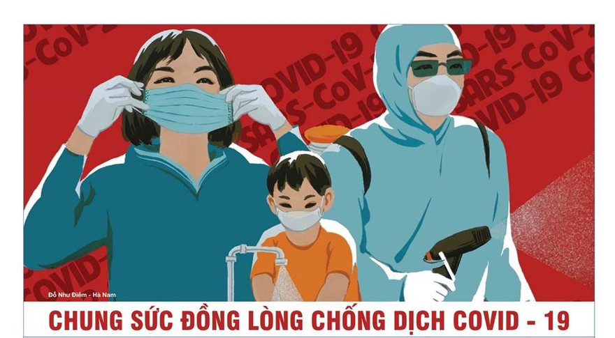 Tranh cổ động phòng, chống dịch COVID-19