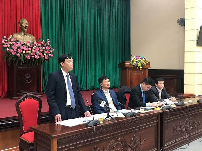 Ông Nguyễn Văn Dũng phát biểu tại một hội nghị giao ban báo chí Thành ủy Hà Nội. Ảnh: ANTĐ