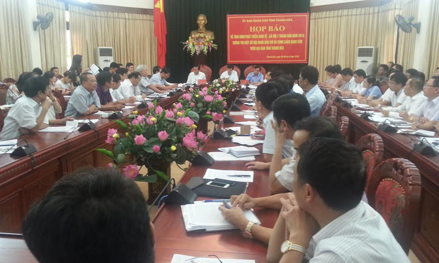 Toàn cảnh buổi họp báo. Ảnh: Hoàng Lam