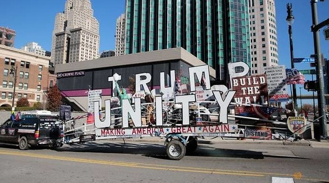 Một điểm vận động của ông Trump tại bang Michigan. (Ảnh: Reuters)