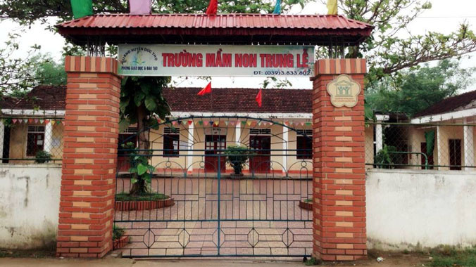 Trường Mầm non Trung Lễ nơi phụ huynh phản ánh học sinh bị bắt nghỉ học để giáo viên đi dự đám cưới đồng nghiệp.