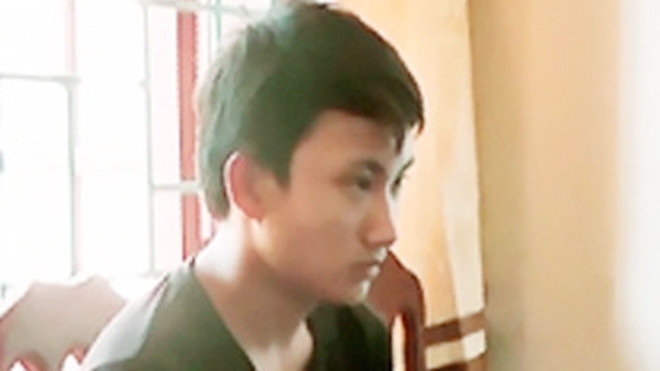 Đối tượng Hiếu tại cơ quan công an