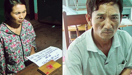 Phạm Viết Châu và Mai Thị Khuya lúc bị bắt