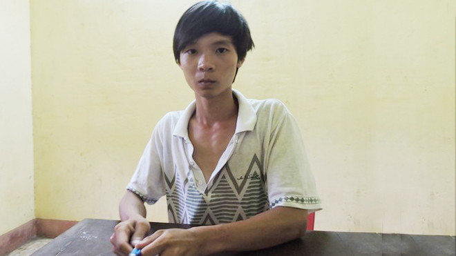 Đối tượng Lê Ngọc Thời tại cơ quan công an