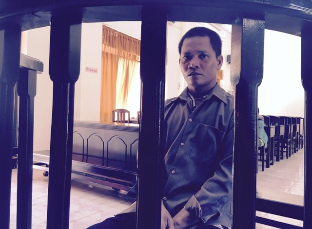 Nguyễn Văn Hiền tại phiên tòa sáng nay. Ảnh: Minh Anh