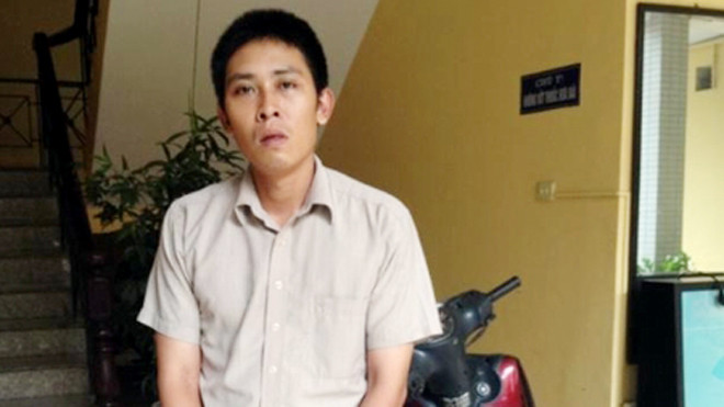 Đối tượng Long tại cơ quan điều tra