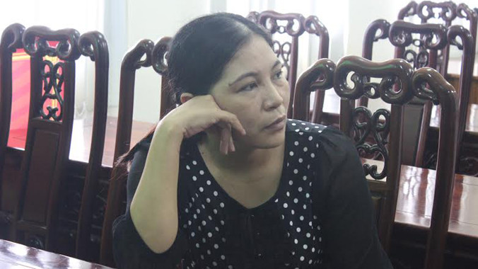 Hoàng Thị Oanh tại cơ quan điều tra.