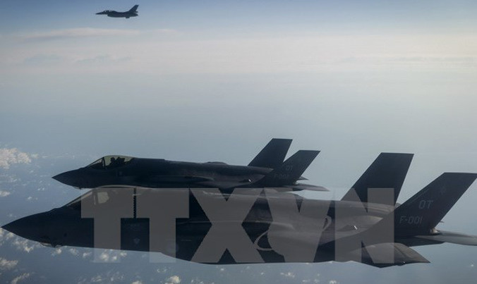 Máy bay F-35C Lightning II bay trên vùng trời Biển Bắc, Hà Lan ngày 23/5. Ảnh minh họa. Nguồn: EPA/TTXVN.