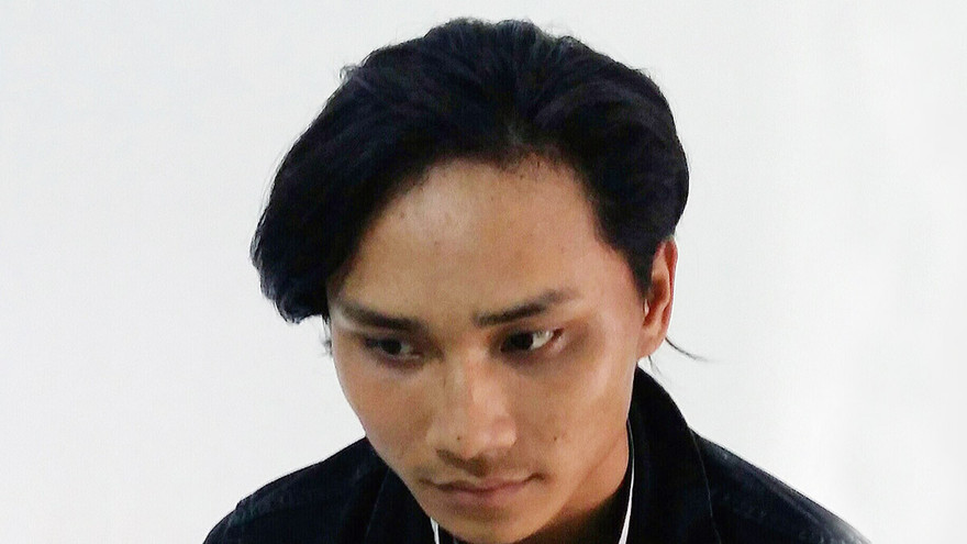 Nghi phạm Toàn tại cơ quan công an