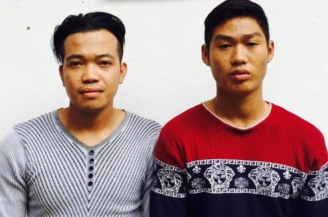 2 đối tượng Mạnh và Duyên tại cơ quan Công an huyện Kỳ Sơn