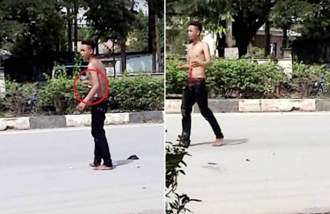 Hiện trường vụ việc. Ảnh cắt từ clip