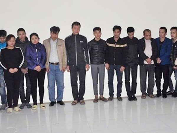 Các nghi can tại cơ quan công an