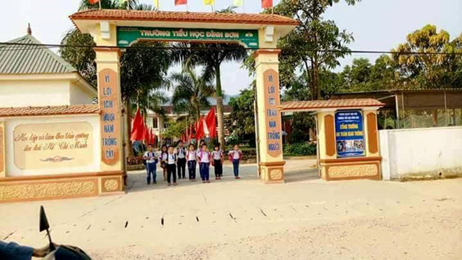 Trường Tiểu học xã Đỉnh Sơn, nơi xảy ra vụ việc