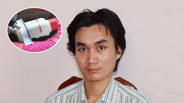 Đối tượng Thạch Văn Nghĩa tại cơ quan công an