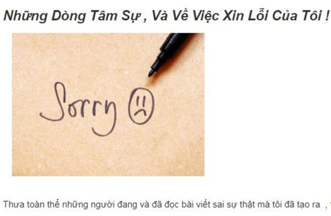 Em Đ. đã gỡ thông tin sai sự thật và viết tâm sự, xin lỗi