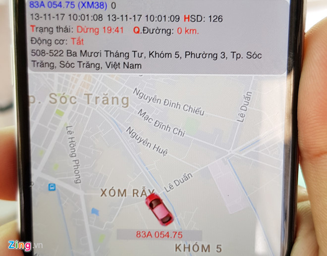 Chủ xe định vị vào trưa 13/11, phát hiện chiếc xe đậu ở phường 3, TP Sóc Trăng