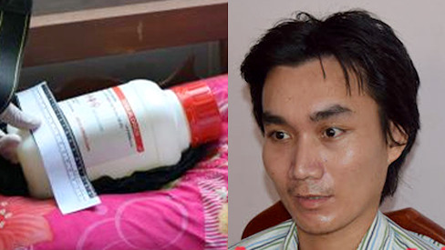 Nghi phạm Nghĩa và tang vật thu giữ