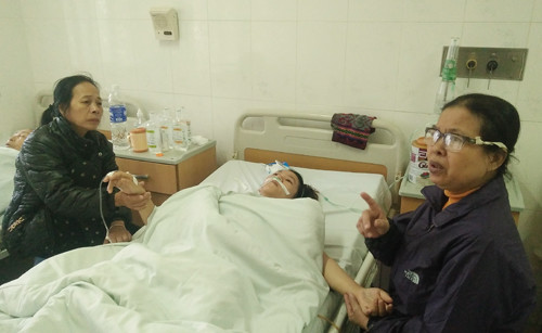 Chị Nhẫn tại bệnh viện