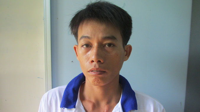 Đối tượng Phong tại cơ quan công an.