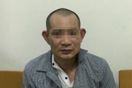 Đối tượng Tuấn tại cơ quan điều tra.