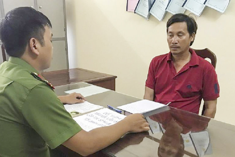 Đối tượng Bao tại cơ quan công an. Ảnh: CA tỉnh Ninh Bình