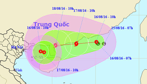 Dự báo đường đi của hai áp thấp nhiệt đới. Ảnh: NCHMF.