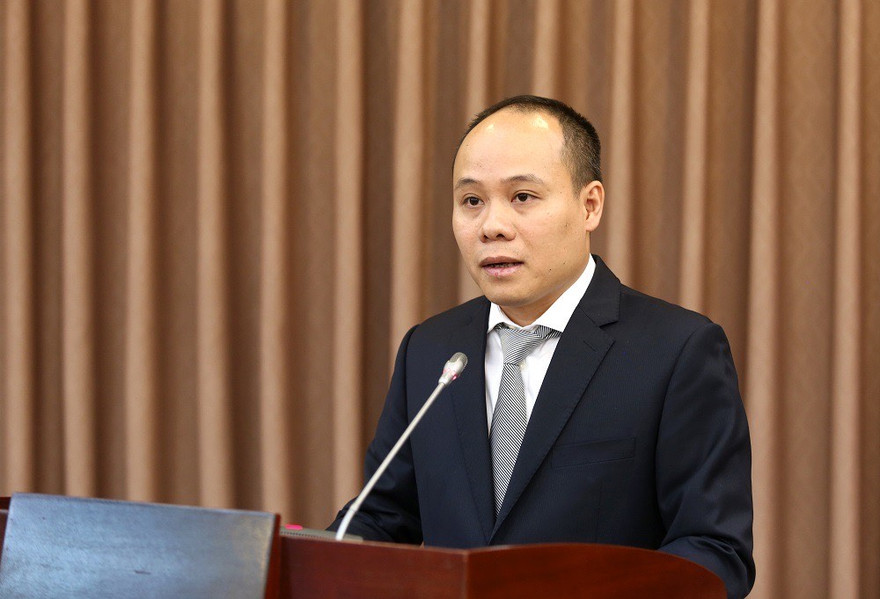 Đồng chí Nguyễn Đức Hoàng phát biểu tại buổi lễ nhận quyết định. Ảnh: VietQ