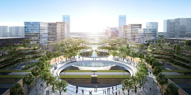 Khuôn viên bản thiết kế "Dải ngân hà xanh chốn Thăng Long - Thang Long Green Galaxy" đạt giải A