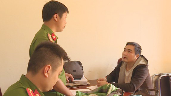 Bị can Long Thanh Tú thời điểm bị công an bắt giữ