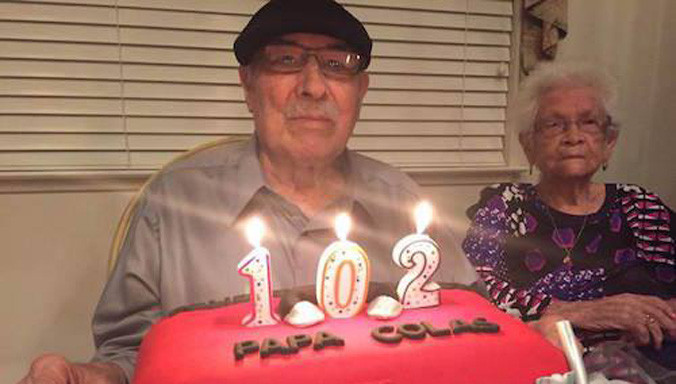 Ông Nicholas mừng sinh nhật 102 tuổi trùng với dịp kỷ niệm 82 năm ngày cưới. Ảnh: Today.