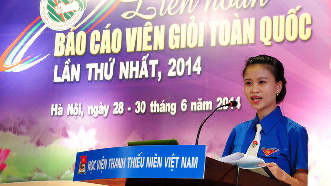 Chủ đề biển, đảo được nhiều báo cáo viên lựa chọn trong hội thi báo cáo viên giỏi toàn quốc. Ảnh: Lâm Bảo Phương