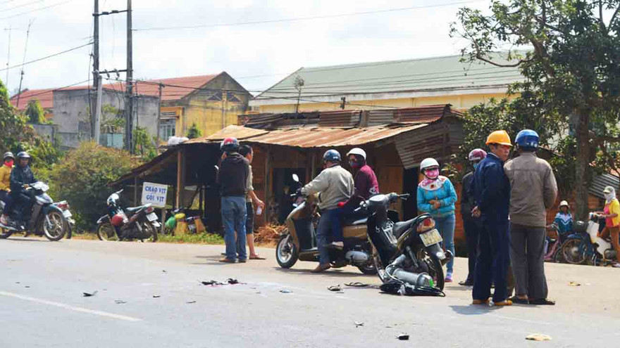 Hiện trường vụ tai nạn.