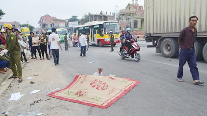 Hiện trường vụ tai nạn.