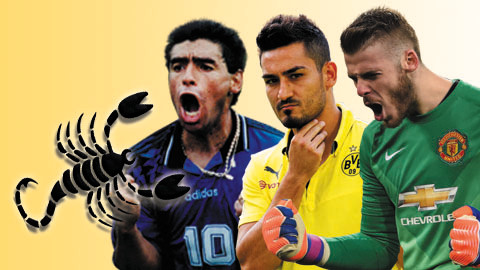 Maradona, Guendogan, De Gea đều là những ngôi sao thuộc cung Bọ cạp.