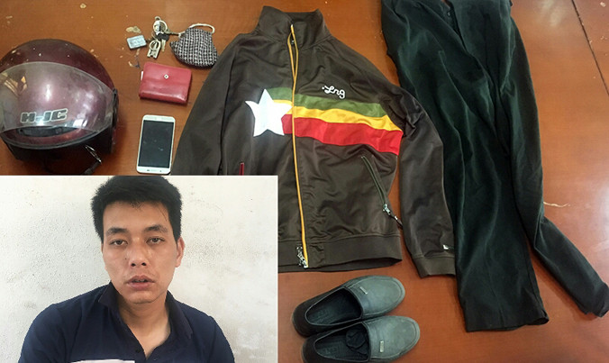 Đối tượng Phạm Thành Chung cùng tang vật vụ án.