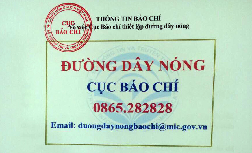 Công bố số điện thoại đường dây nóng Cục Báo chí