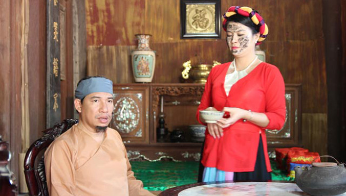 Nghệ sĩ Quang Thắng trong tiểu phẩm hài “Chôn nhời 3”. Ảnh: I.T.