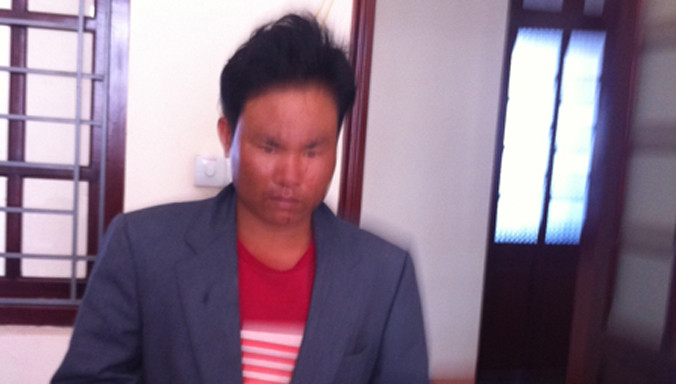 Đối tượng Pham tại cơ quan điều tra.