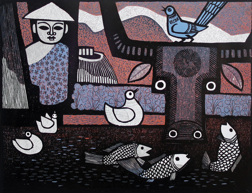 Trưng bày nhiều tác phẩm đồ họa nổi bật của họa sĩ Trần Văn Quân