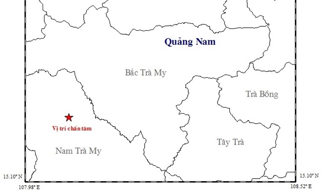 Vị trí nơi xảy ra động đất.