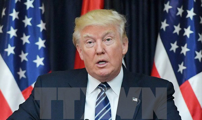 Tổng thống Mỹ Donald Trump trong cuộc họp báo tại thành phố Bờ Tây Bethlehem ngày 23/5. (Nguồn: AFP/TTXVN).